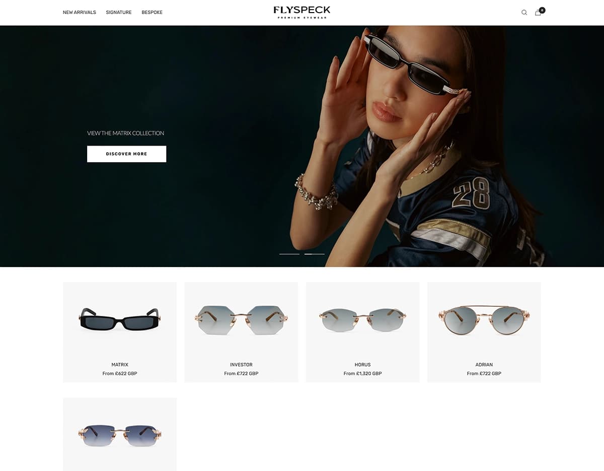 Image of FlySpeck custom Shopify website
